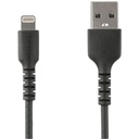 StarTech 3 foot/1m Durable Black USB-A to Lightning Cable, Rugged Heavy Duty Charging/Sync Cable for Apple iPhone/iPad MFi Certified