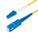 StarTech 3m (9.8ft) LC to SC (UPC) OS2 Single Mode Simplex Fiber Optic Cable, 9/125, 40G/100G, Low Insertion Loss, LSZH Jumper Cord