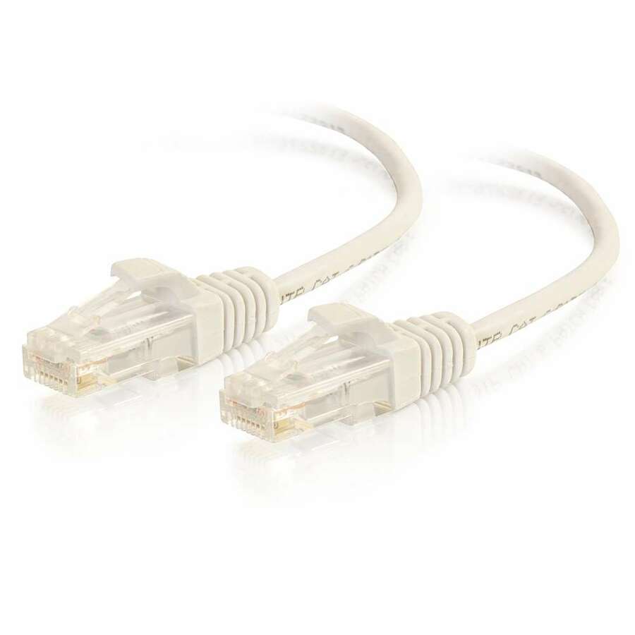 C2G 10ft Cat6 Snagless Unshielded (UTP) Slim Ethernet Cable - Cat6 Network Patch Cable - PoE - White
