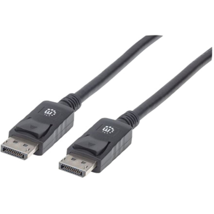 DisplayPort 1.2 Cable, 4K@60hz, 1m, Male to Male, With Latches, Fully Shielded, Black, Lifetime Warranty, Equivalent to DISPL1M