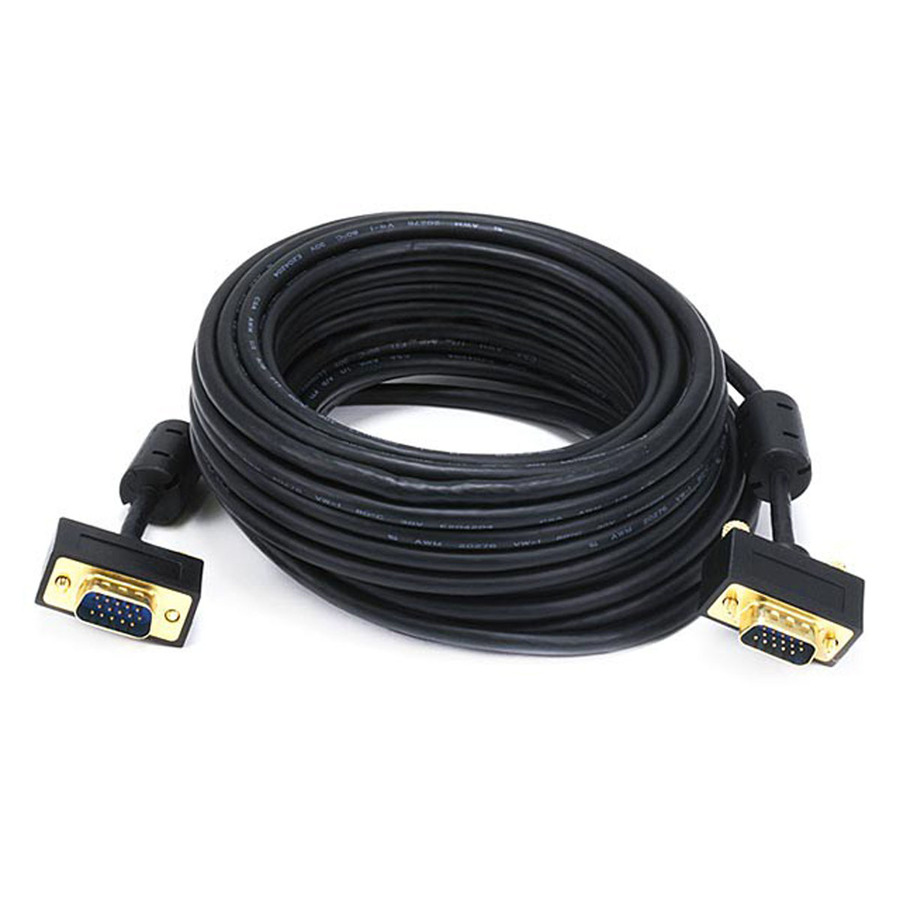 Monoprice Super VGA Video Cable - 35 ft VGA Video Cable for Monitor, Video Device - First End: 1 x 15-pin HD-15 - Male - Second End: 1 x 15-pin HD-15 - Male - Gold Plated Connector - 30/32 AWG