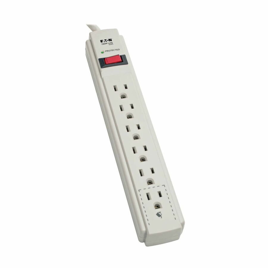 Tripp Lite by Eaton Protect It! 6-Outlet Surge Protector 4 ft. (1.22 m) Cord 790 Joules Diagnostic LED Light Gray Housing