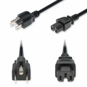 AddOn 6ft NEMA 5-15P Male to C15 Female Standard Commercial 14 AWG 125V at 15A PVC SJT (Service Junior Thermoplastic) Black Power Cable