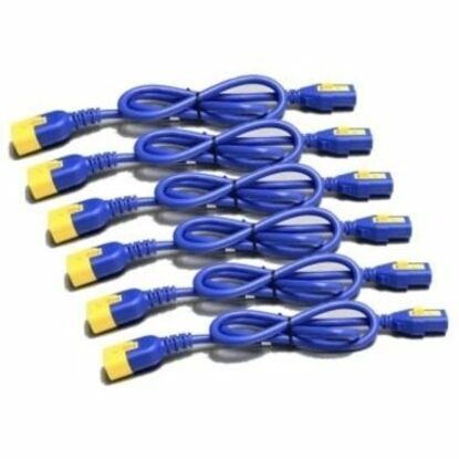 Power Cord Kit (6 ea), Locking, C13 to C14, 1.2m (4ft), North America, Blue