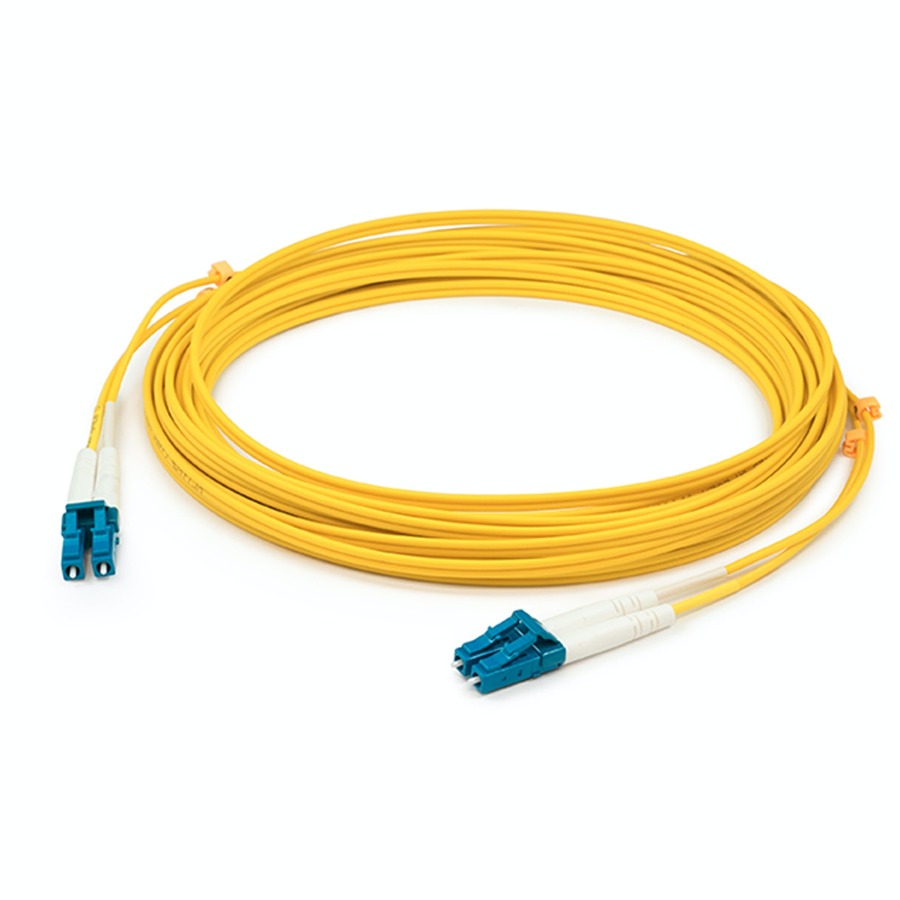 AddOn 26m LC to LC Yellow OS2 Duplex OFNR (Riser-Rated) SMF Fiber Patch Cable
