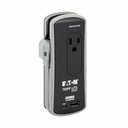 Eaton Tripp Lite Series Protect It! 2-Outlet Travel-Size Surge Protector - 5-15R Outlets, USB-C and USB-A Ports, 5-15P Input, Black