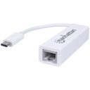 USB-C to Gigabit (10/100/1000 Mbps) Network Adapter, White, supports up to 2 Gbps full-duplex transfer speed, RJ45, Three Year Warranty, Equivalent to US1GC30W
