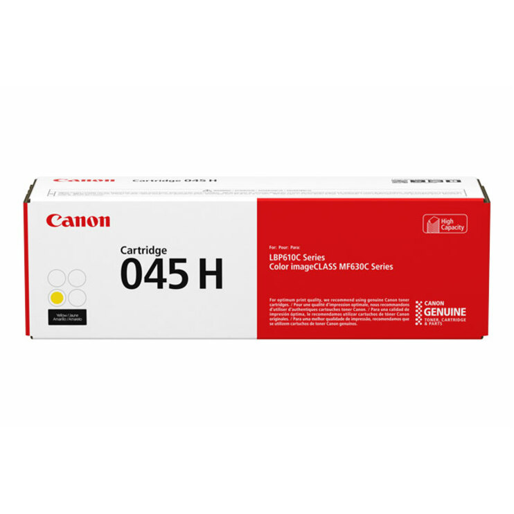 Canon 045 High Yield Laser Toner Cartridge - Yellow - 1 Each