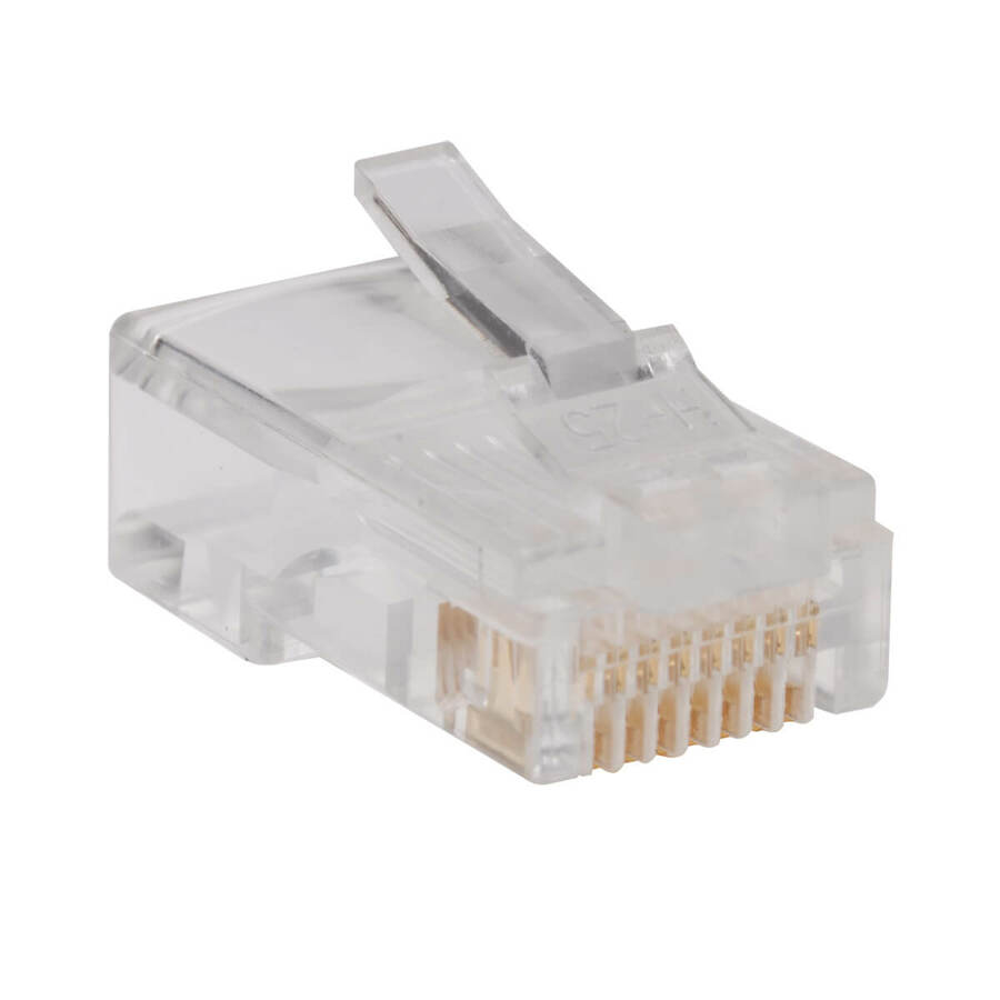 Tripp Lite by Eaton RJ45 Plugs for Round Solid / Stranded Conductor 4-pair Cat5e Cable 100-Pack