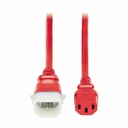 Eaton Tripp Lite Series PDU Power Cords, C13 to P-Lock C14 - Heavy-Duty, 15A, 250V, 14 AWG, 3 ft. (0.9 m), Red, 6 Pack