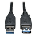 Eaton Tripp Lite Series USB 3.0 SuperSpeed Extension Cable - USB M/F, Black, 3 ft. (0.91 m)