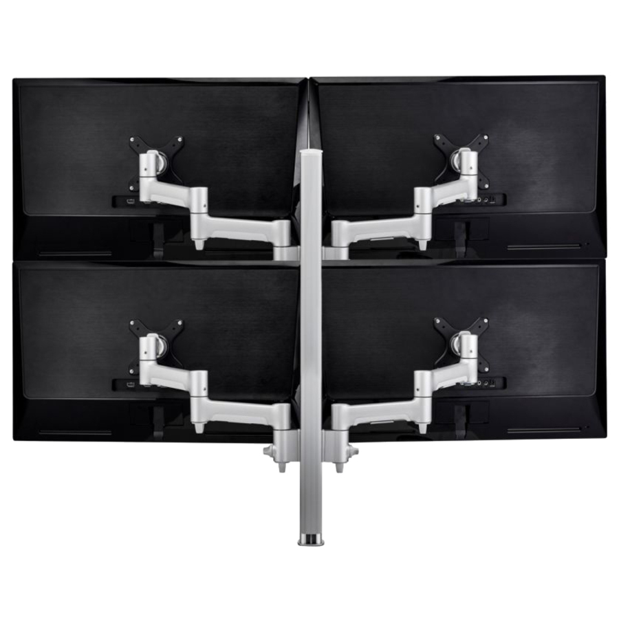 Atdec Modular AWMS-4-4675-H-S Desk Mount for Monitor, Flat Panel Display, Curved Screen Display - Silver