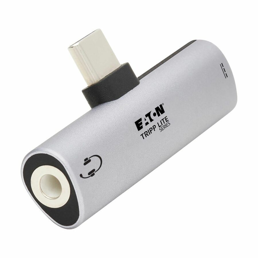 Eaton Tripp Lite Series USB-C to 3.5 mm Headphone Jack Adapter for Hi-Res Stereo Audio - PD 3.0 and QC 2.0 Charging, Silver