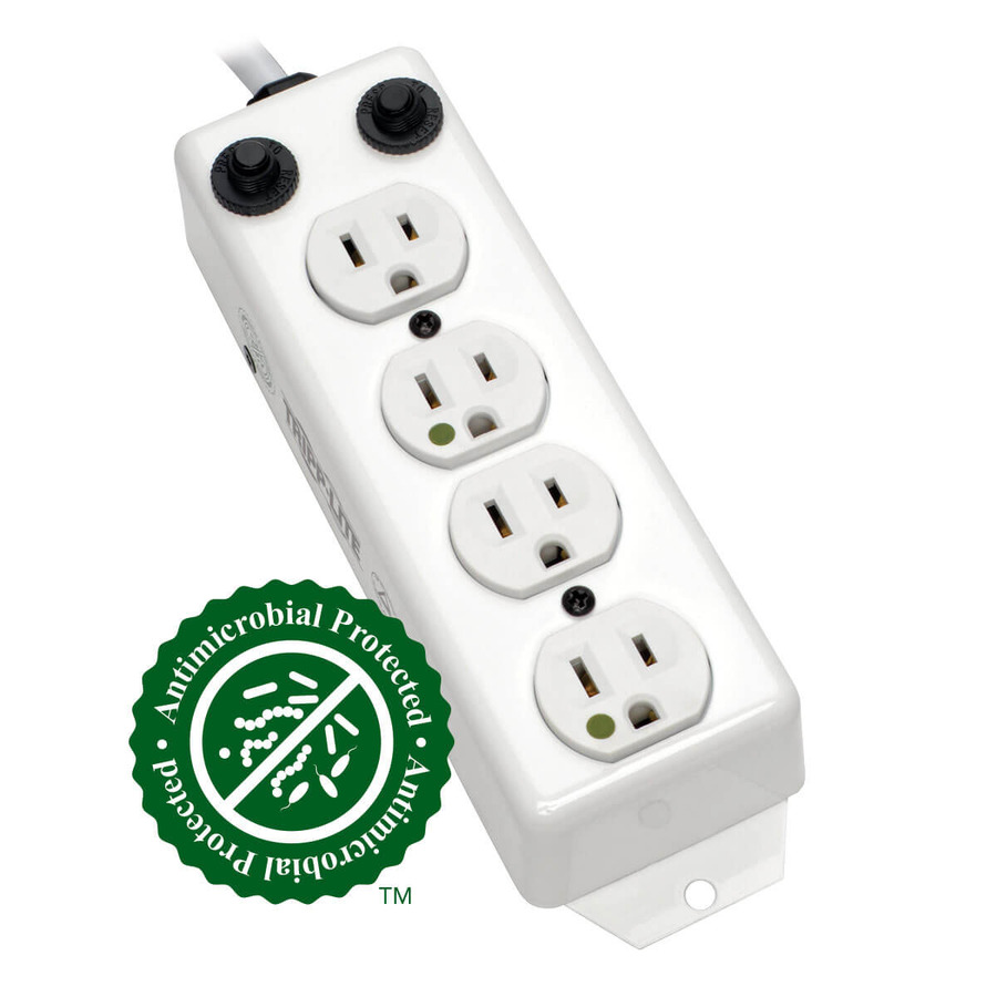 Tripp Lite by Eaton Safe-IT UL 1363A Medical-Grade Power Strip for Patient-Care Vicinity 4x 15A Hospital-Grade Outlets Safety Covers 7 ft. Cord