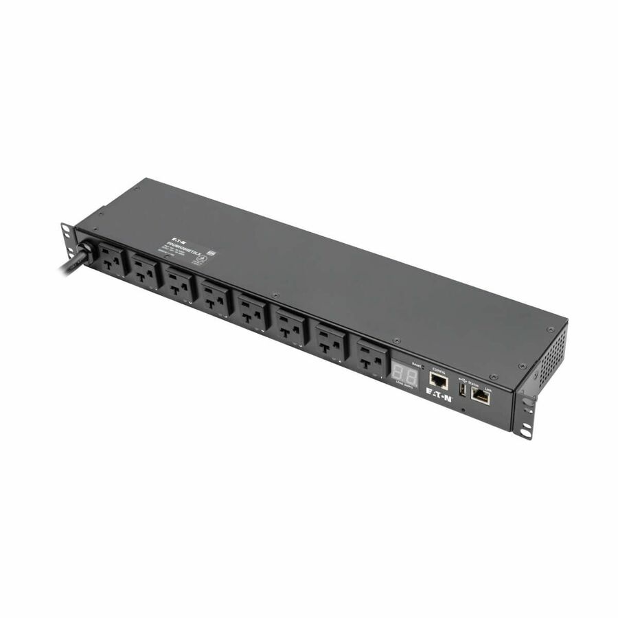 Tripp Lite by Eaton PDU 1.9kW Single-Phase Switched PDU LX Interface 120V Outlets (8 5-15/20R) NEMA L5-20P/5-20P input 12 ft. (3.66 m) Cord 1U Rack TAA