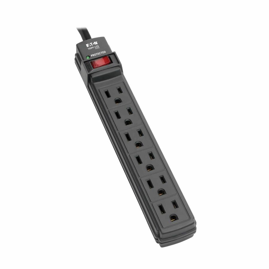 Tripp Lite by Eaton Protect It! 6-Outlet Surge Protector 6 ft. Cord 360 Joules Diagnostic LED Black Housing