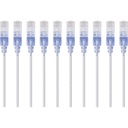 Monoprice 10-Pack, SlimRun Cat6A Ethernet Network Patch Cable, 7ft White
