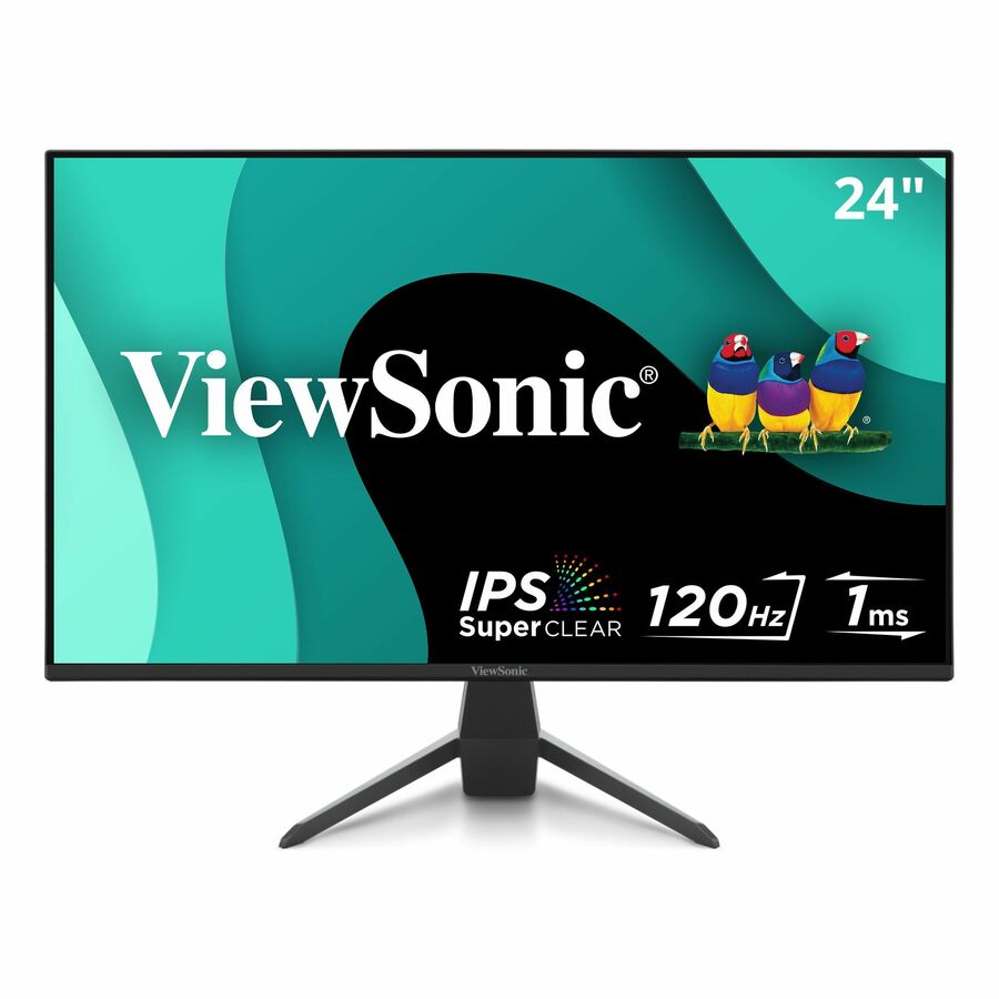 ViewSonic VX2470-MHD 24 Inch 1080p Monitor, IPS Display with 120Hz and Variable Refresh Rate for Ultimate Home Entertainment, Eye Care Technology, HDMI, and DisplayPort Inputs