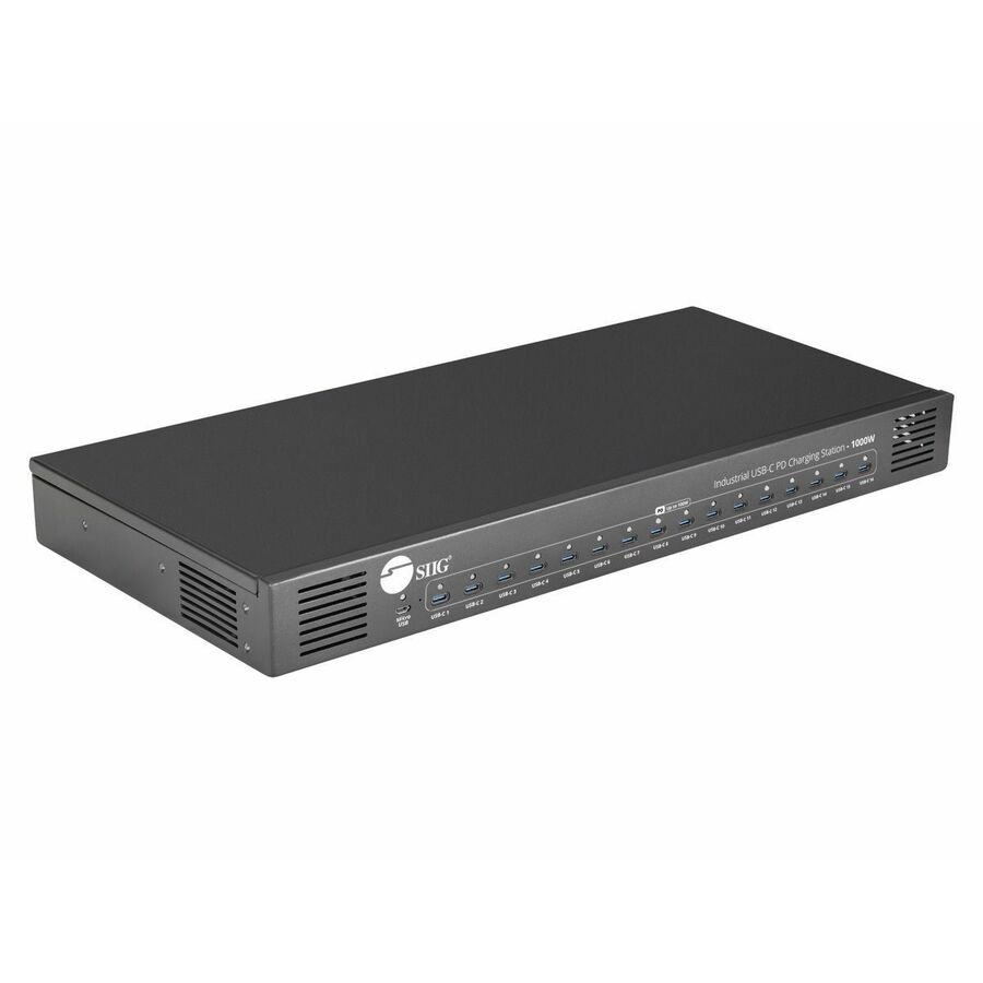 SIIG 16-Port Industrial USB-C PD Charging Station - 1000W - up to 10 USB-C 100W - up to 16 USB-C 60W