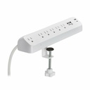 Eaton Tripp Lite Series Protect It! 6-Outlet Surge Protector with USB-A and USB-C Charging Ports - 5-15R Outlets, 900 Joules, Desk Clamp, 6 ft. (1.8 m) Cord, White