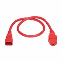Eaton Tripp Lite Series Power Cord, C14 to C21 - Heavy-Duty, 15A, 250V, 14 AWG, 2.5 ft. (0.76 m), Red