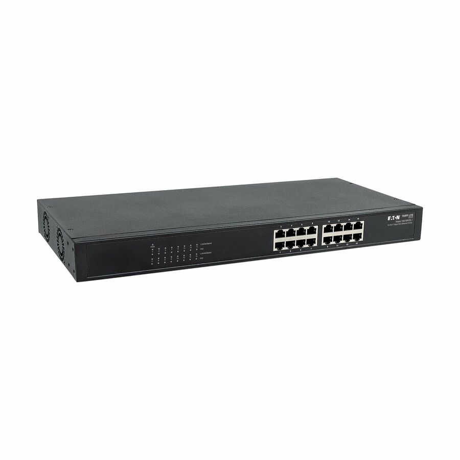 Eaton Tripp Lite Series 16-Port 10/100/1000 Mbps Gigabit Ethernet Unmanaged Switch with PoE+, 220W, Metal Enclosure, 1U Rack