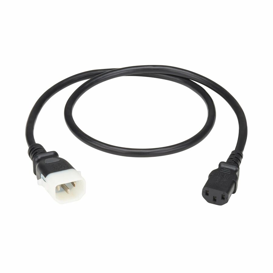 Eaton Tripp Lite Series PDU Power Cord, C13 to P-Lock C14 - North America and Europe Rated, 10A, 250V, 18 AWG, 3 ft. (0.9 m), Black