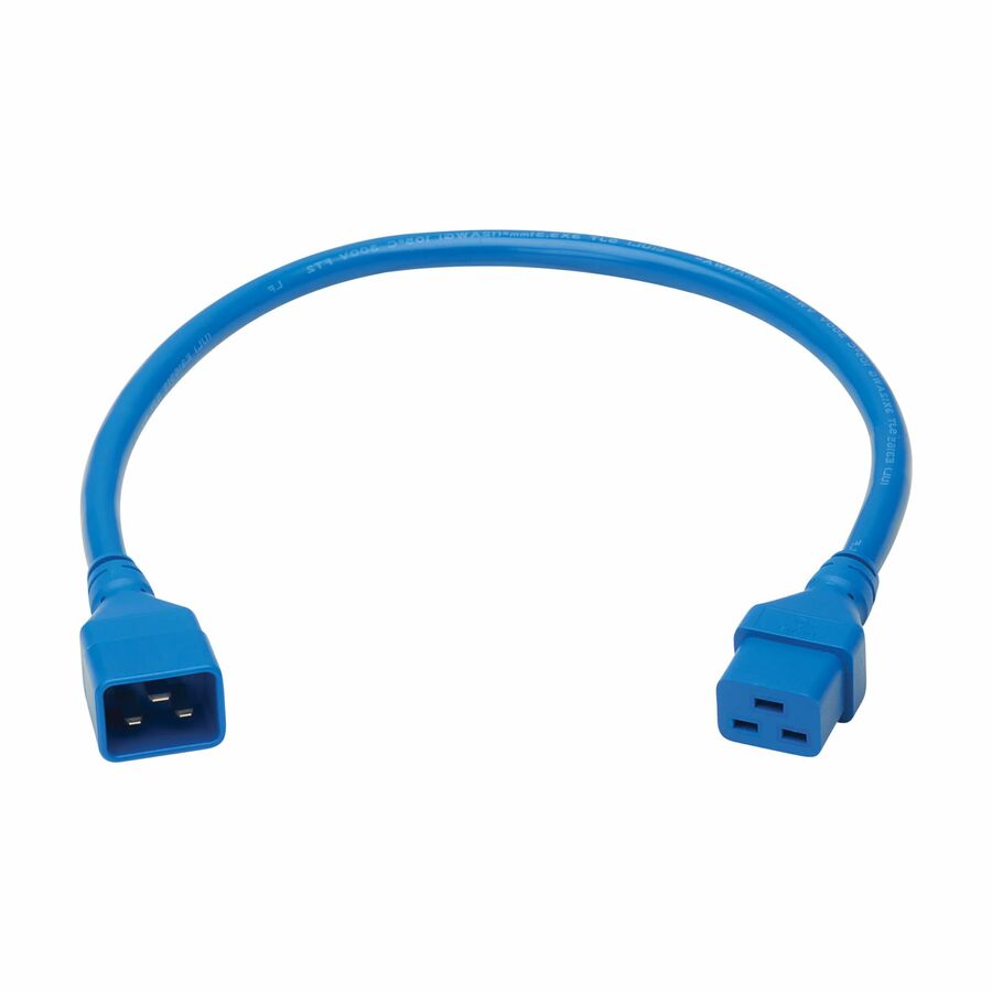 Eaton Tripp Lite Series Power Extension Cord, C20 to C19 - Heavy-Duty, 20A, 250V, 12 AWG, 2 ft. (0.6 m), Blue