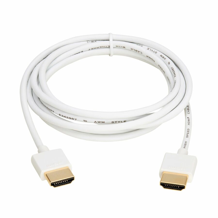 Eaton Tripp Lite Series Slim High-Speed HDMI Cable with Ethernet and Digital Video with Audio, UHD 4K 60 Hz (M/M), White, 10 ft. (3.1 m)