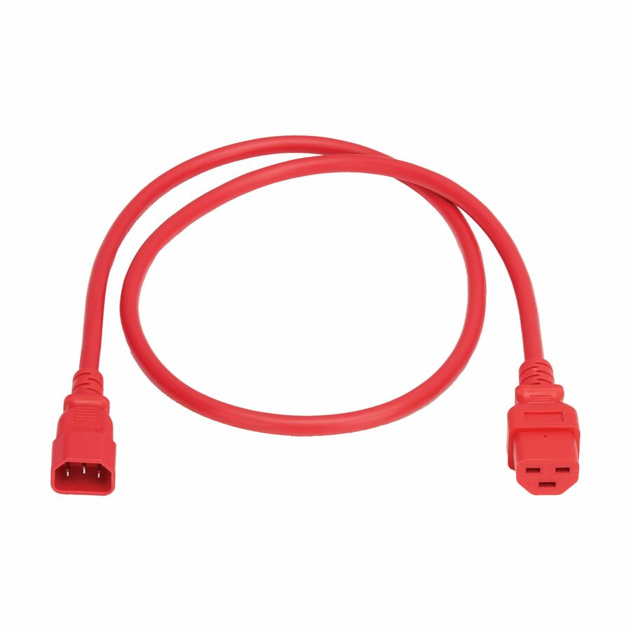 Eaton Tripp Lite Series Power Cord, C14 to C21 - Heavy-Duty, 15A, 250V, 14 AWG, 2 ft. (0.6 m), Red