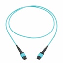 Eaton Tripp Lite Series 100G Multimode 50/125 OM4 Fiber Optic Cable (12F MPO/MPO-PC F/F), Type-B Polarity, OFNP, Aqua, 1 m (3.3 ft.), TAA