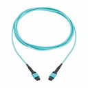 Eaton Tripp Lite Series 100G Multimode 50/125 OM4 Fiber Optic Cable (12F MPO/MPO-PC F/F), Type-A Polarity, OFNP, Aqua, 3 m (9.8 ft.), TAA