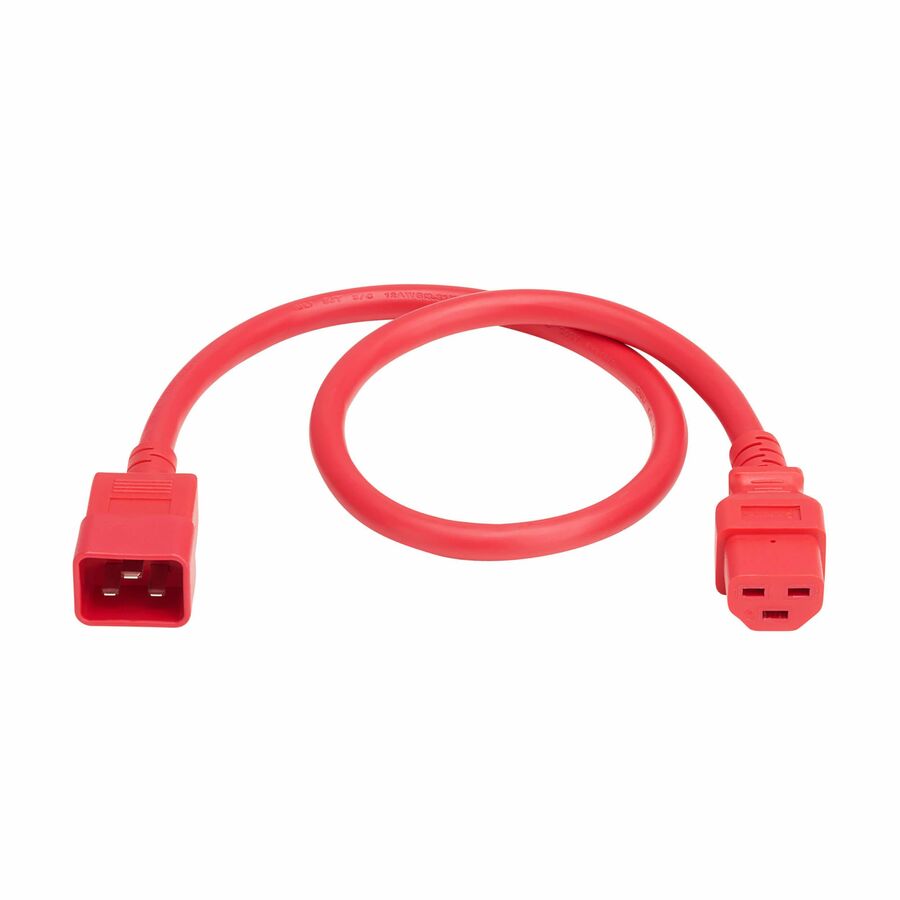 Eaton Tripp Lite Series Power Cord, C20 to C21 - Heavy-Duty, 20A, 250V, 12 AWG, 2 ft. (0.6 m), Red