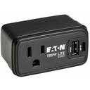Eaton Tripp Lite Series Power It! 1-Outlet Universal Travel Charger and Power Strip - 5-15R Outlet, USB-C and USB-A Ports, 32W PD Charging, 5-15P Direct Plug-In, Black