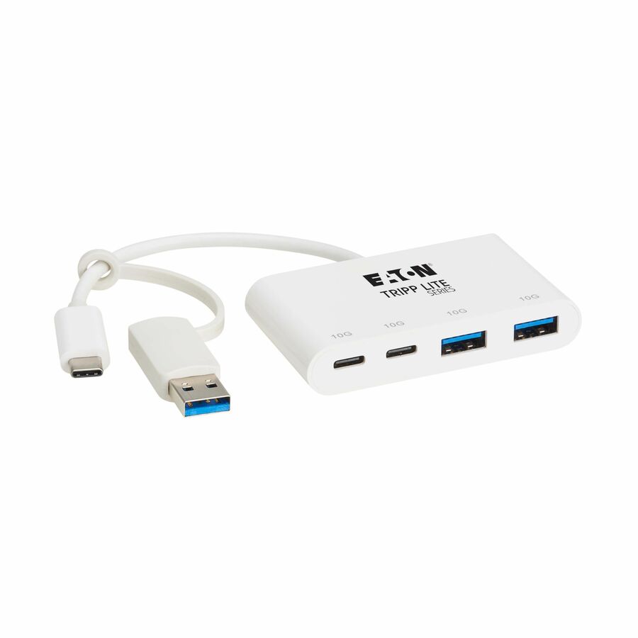 Eaton Tripp Lite Series 4-Port USB-C Hub - USB 3.2 Gen 2 (10 Gbps), 2 USB-A & 2 USB-C Ports, Thunderbolt 3, White