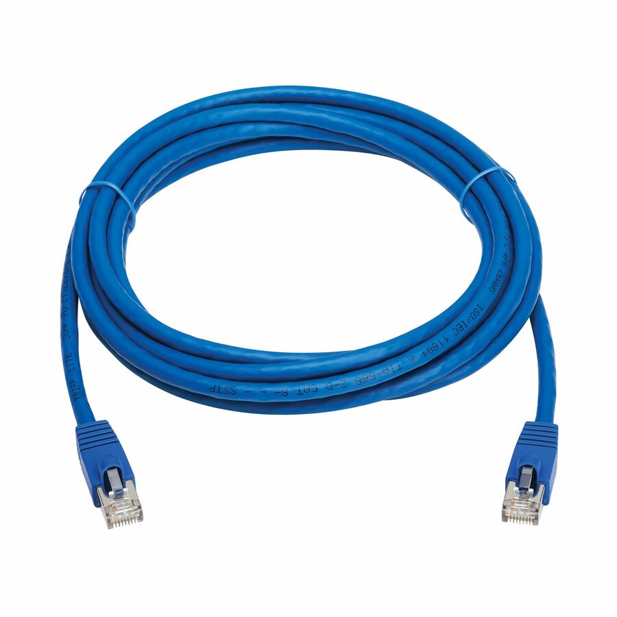 Tripp Lite series Cat8 40G Snagless SSTP Ethernet Cable (RJ45 M/M), PoE, Blue, 12 ft. (3.7 m)