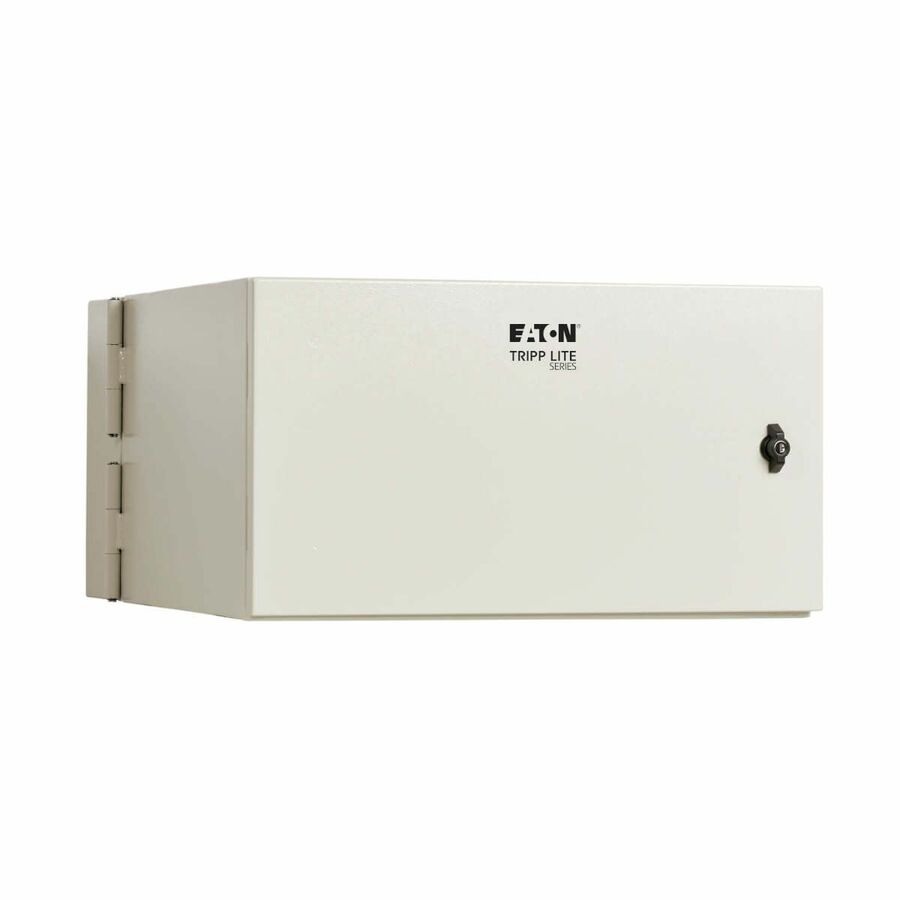 Eaton Tripp Lite Series SmartRack Industrial Enclosure with Lock - NEMA 4, Wall Mount, Metal Construction, Hinged Back, 28 in. Depth, 6U, Gray