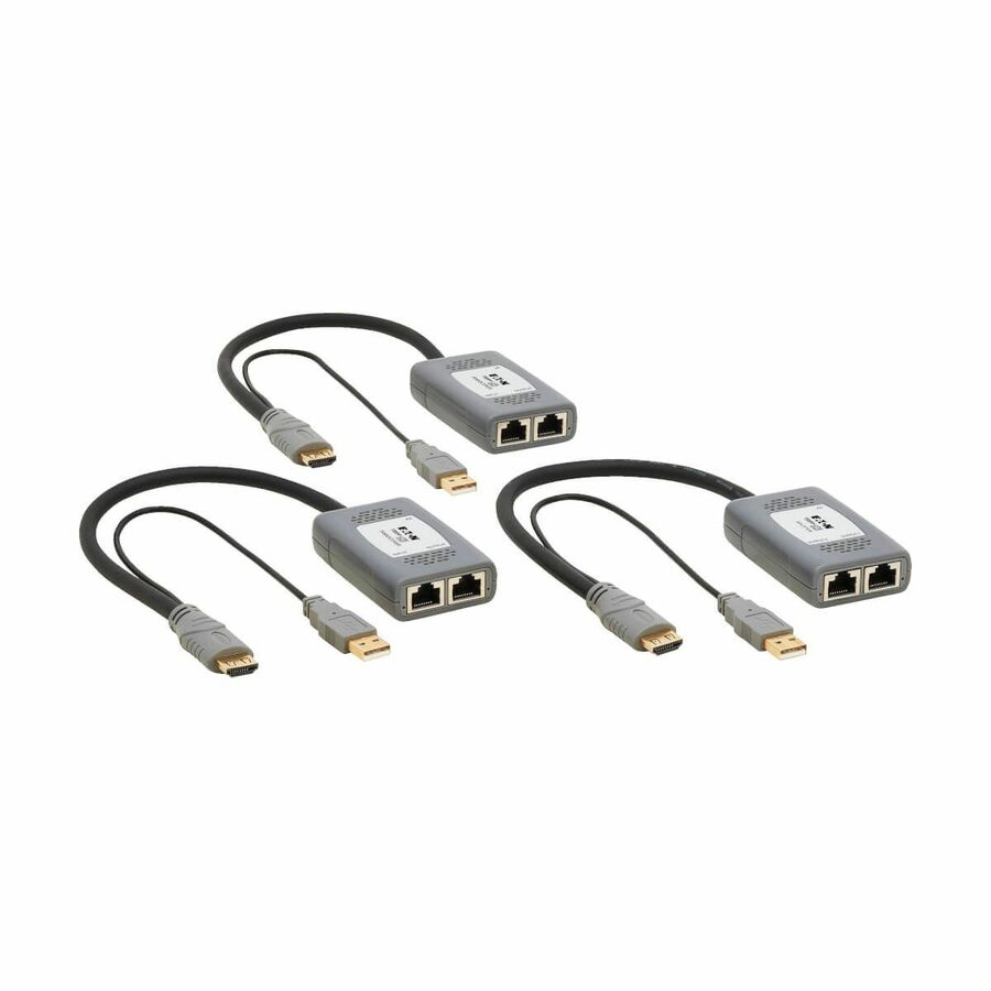 Eaton Tripp Lite Series 2-Port HDMI over Cat6 Extender Kit, Pigtail Transmitter/2x Receivers, 4K 60 Hz, HDR, 4:4:4, 230 ft. (70.1 m), TAA
