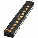 Eaton Tripp Lite Series Protect It! 10-Outlet Surge Protector with Swivel Light Bars - 5-15R Outlets, 2 USB Ports, 6 ft. (1.8 m) Cord, 1350 Joules, Black