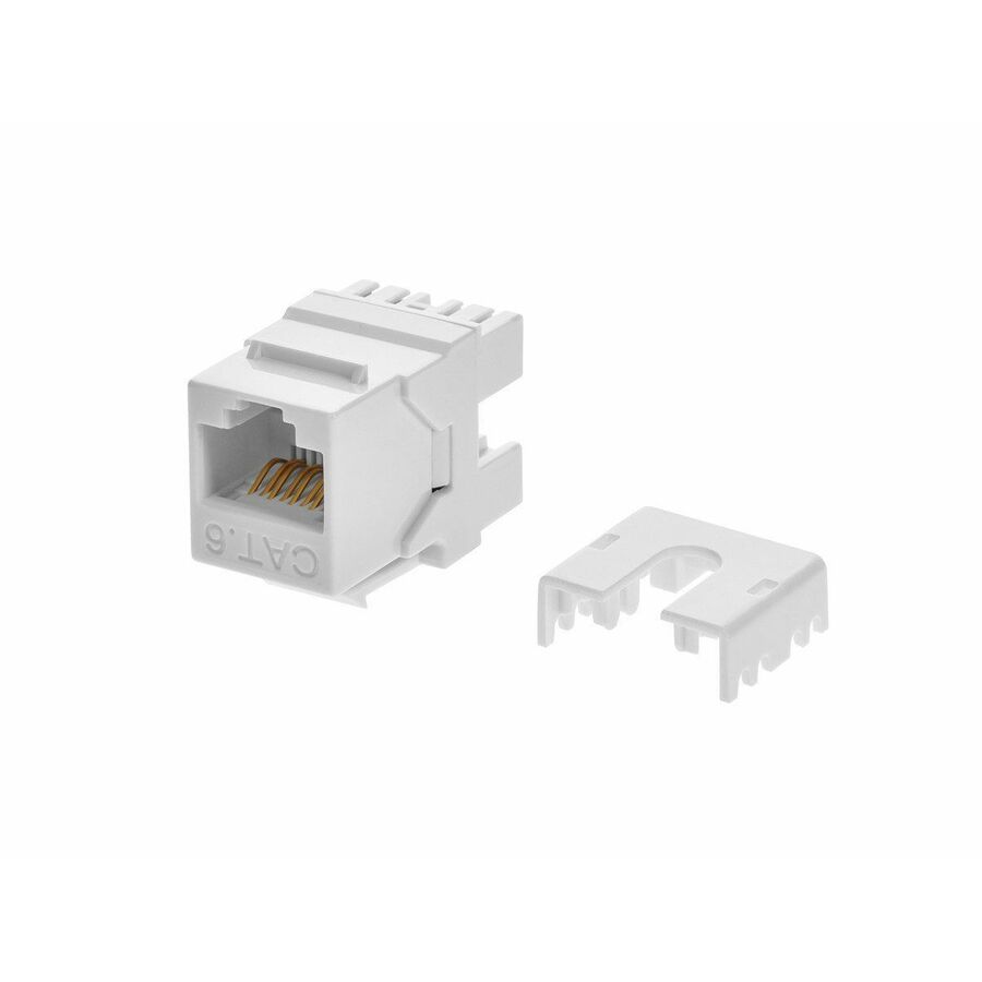 Monoprice Cat6 RJ45 180-Degree Dual IDC Keystone for 22-24AWG Solid Wire, White