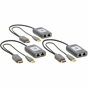 Tripp Lite by Eaton 2-Port DisplayPort over Cat6 Extender Kit, Pigtail Transmitter/2x Receivers, 4K 60 Hz, HDR, 4:4:4, 230 ft. (70.1 m), TAA