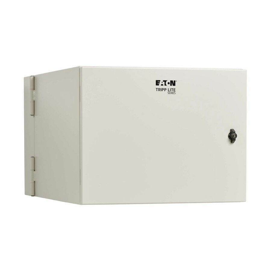 Eaton Tripp Lite Series SmartRack Industrial Enclosure with Lock - NEMA 4, Wall Mount, Metal Construction, Hinged Back, 32 in. Depth, 9U, Gray