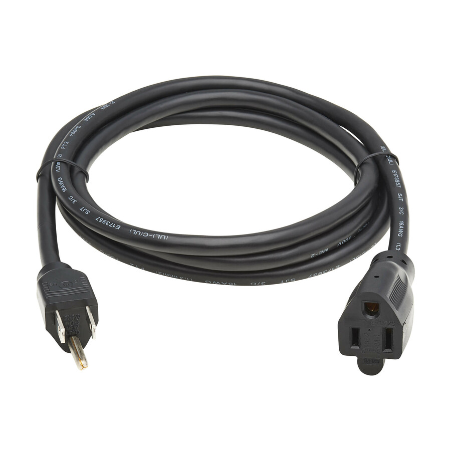 Eaton Tripp Lite Series Power Extension Cord, NEMA 5-15P to NEMA 5-15R - 13A, 120V, 16 AWG, 6 ft. (1.8 m), Black
