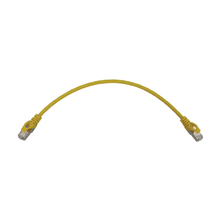 Eaton Tripp Lite Series Cat6a 10G Snagless Shielded Slim STP Ethernet Cable (RJ45 M/M), PoE, Yellow, 1 ft. (0.3 m)