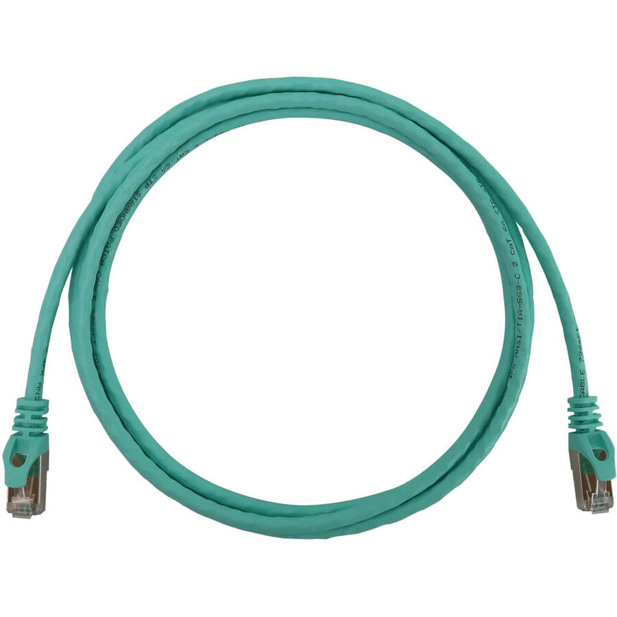 Eaton Tripp Lite Series Cat6a 10G Snagless Shielded Slim STP Ethernet Cable (RJ45 M/M), PoE, Aqua, 7 ft. (2.1 m)