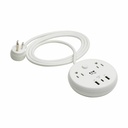 Eaton Tripp Lite Series Safe-IT 57W 2-Outlet Surge Protector - 5-15R Outlets, 3 USB Ports, 8 ft. (2.4 m) Cord, 300 Joules, Antimicrobial Protection, White
