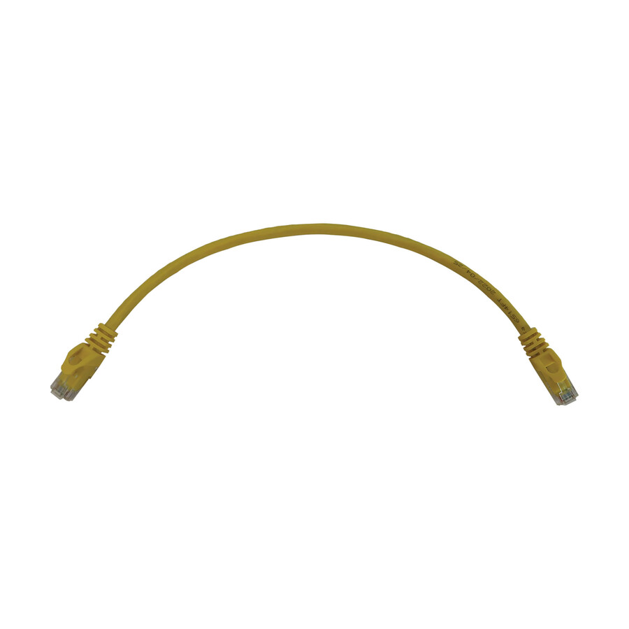 Eaton Tripp Lite Series Cat6a 10G Snagless Molded UTP Ethernet Cable (RJ45 M/M), PoE, Yellow, 1 ft. (0.3 m)