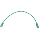 Eaton Tripp Lite Series Cat6a 10G Snagless Molded Slim UTP Ethernet Cable (RJ45 M/M), PoE, Aqua, 1 ft. (0.3 m)