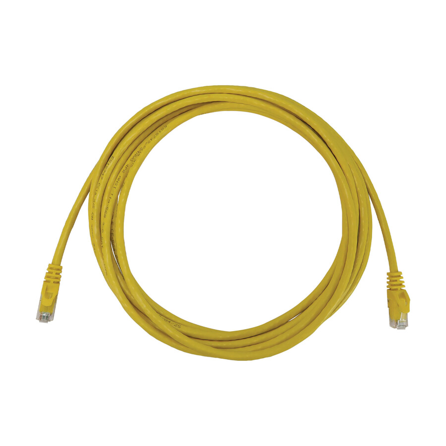 Tripp Lite by Eaton Cat6a 10G Snagless Molded UTP Ethernet Cable (RJ45 M/M), PoE, Yellow, 15 ft. (4.6 m)