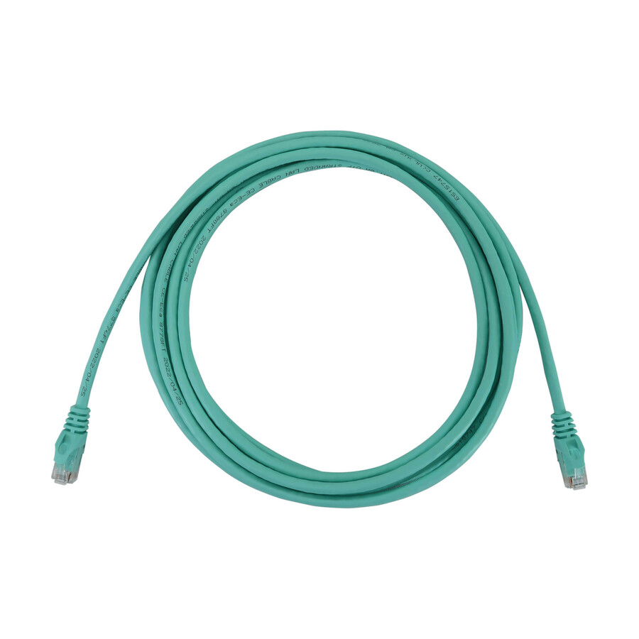 Eaton Tripp Lite Series Cat6a 10G Snagless Molded UTP Ethernet Cable (RJ45 M/M), PoE, Aqua, 15 ft. (4.6 m)